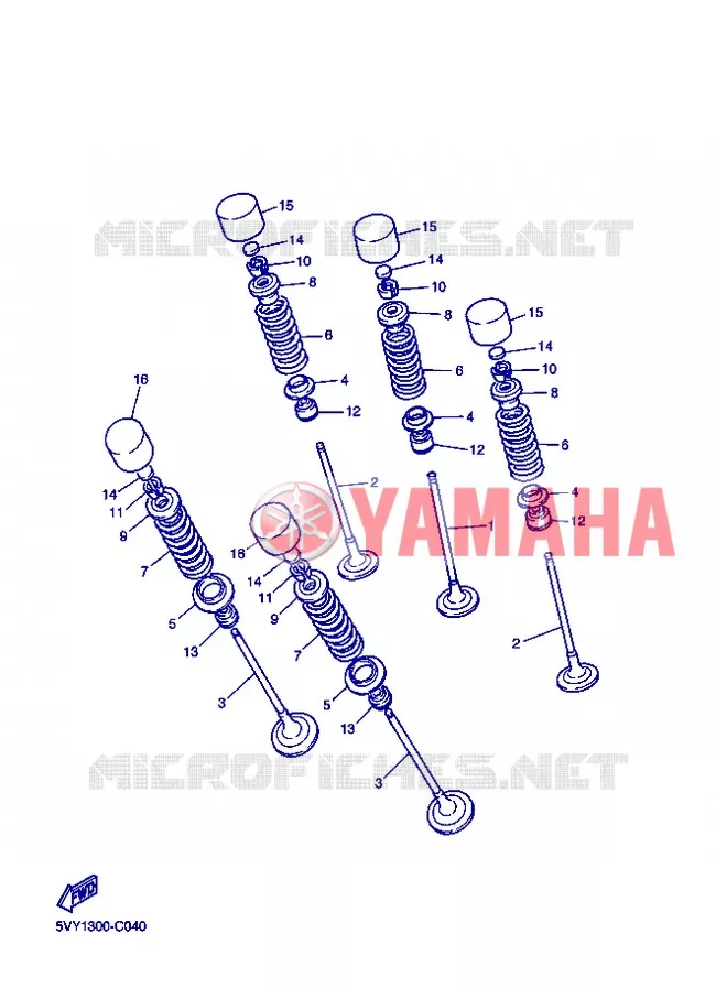 SOUPAPE Yamaha MOTO 1000 2006 R1  YZF-R1