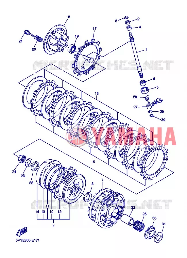 EMBRAYAGE DE DEMARREUR Yamaha MOTO 1000 2006 R1  YZF-R1 R1