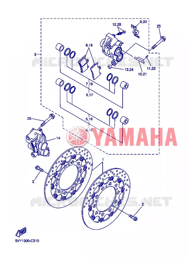 ETRIER DE FREIN AVANT Yamaha MOTO 1000 2006 R1  YZF-R1 R1