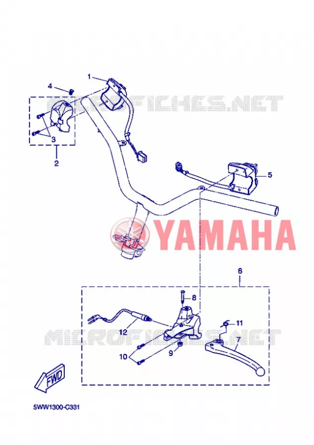 COMMODO / LEVIER Yamaha SCOOTER 50 2005 BOOSTER  CW50