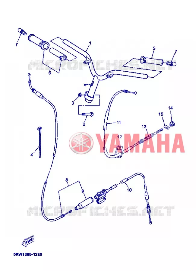 GUIDON ET CABLES Yamaha SCOOTER 50 2006 MACH  CS50Z MACH G LIQUIDE