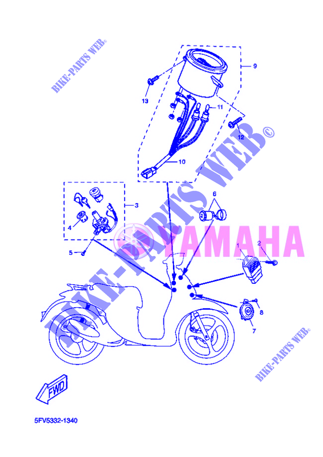 PARTIE ELECTRIQUE 1 pour Yamaha YH50 de 2005