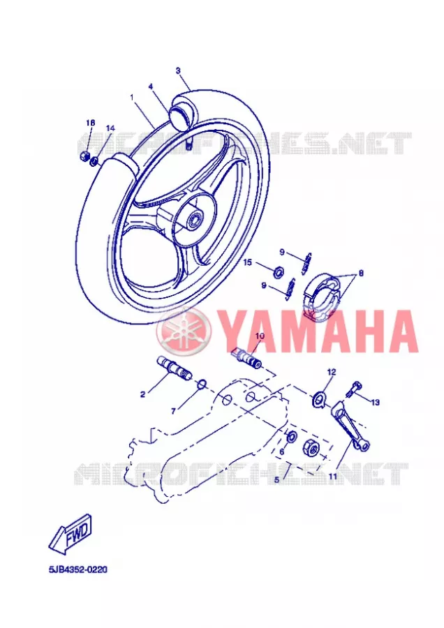 ROUE ARRIERE Yamaha SCOOTER 50 2005 FLIPPER  YH50 FLIPPER