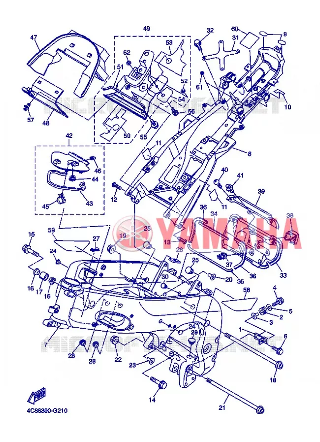 CADRE Yamaha MOTO 1000 2008 R1  YZF-R1 R1