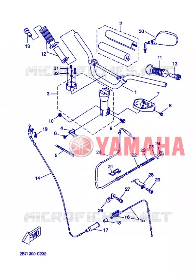 GUIDON ET CABLES Yamaha SCOOTER 50 2006 BOOSTER  CW50N