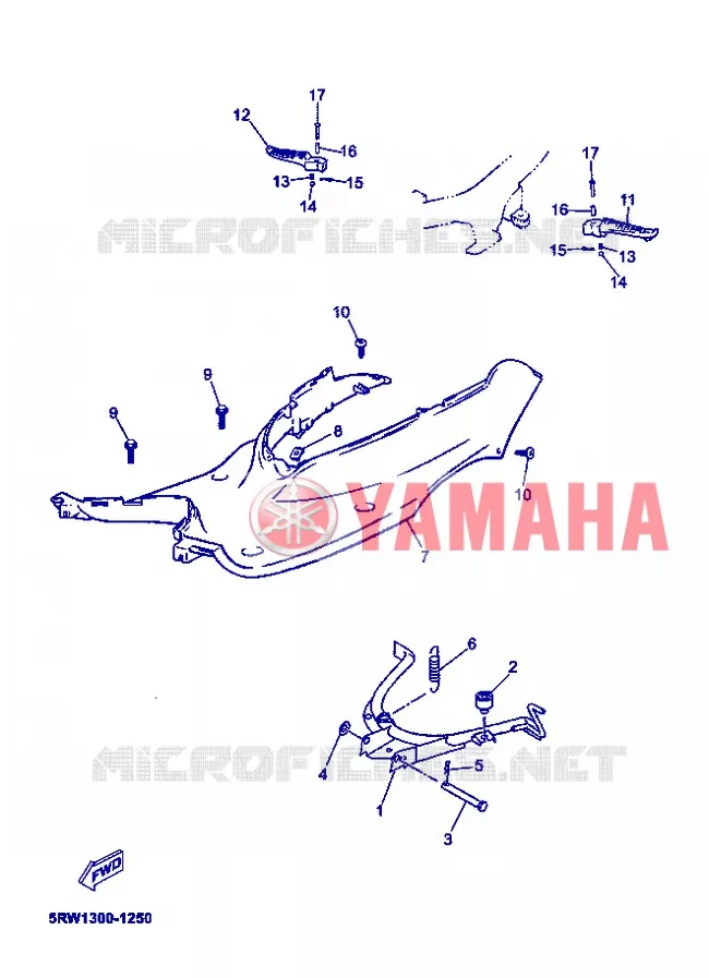 SUPPORT / REPOSE PIEDS Yamaha SCOOTER 50 2008 MACH G  CS50Z