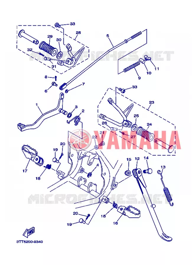 SUPPORT / REPOSE PIEDS Yamaha MOTO 125 2007 DT  DT125