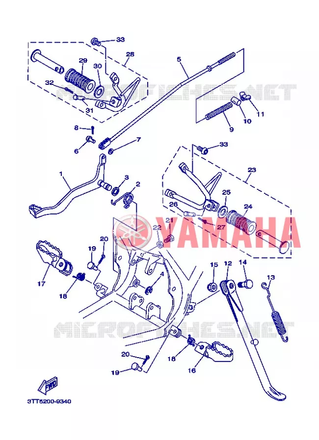 SUPPORT / REPOSE PIEDS Yamaha MOTO 125 2008 DT  DT125