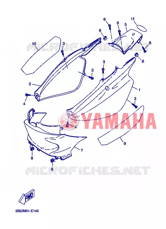 COUVERCLE LATERAL Yamaha SCOOTER 50 2006 ROCKET  CW50RSP POWER ROCKET