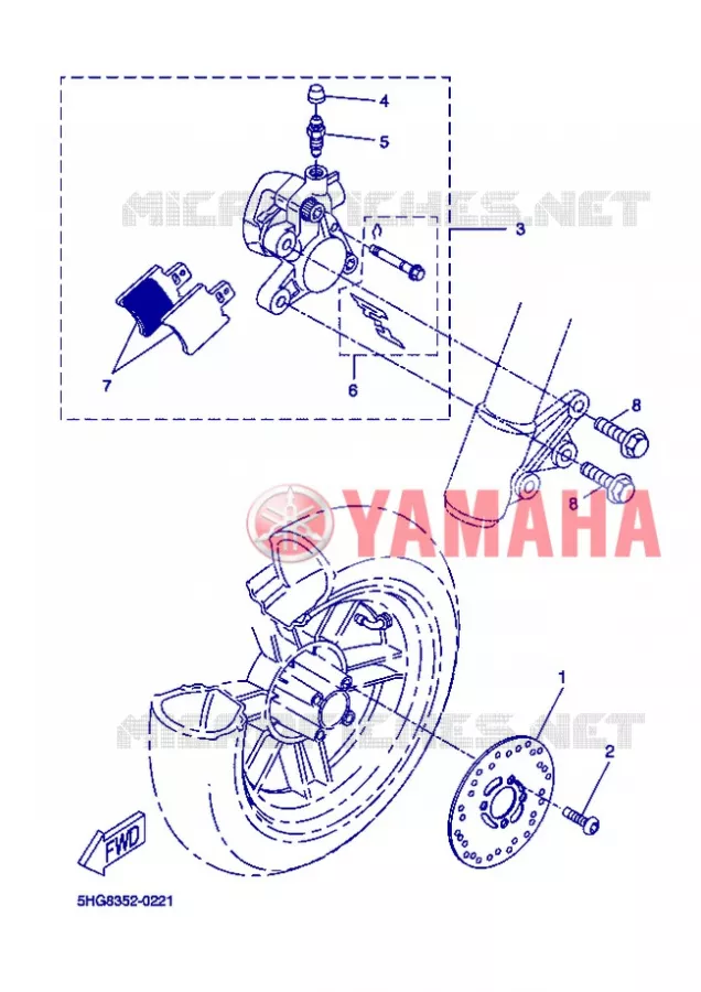 ETRIER DE FREIN AVANT Yamaha SCOOTER 50 2006 ROCKET  CW50RSP POWER ROCKET