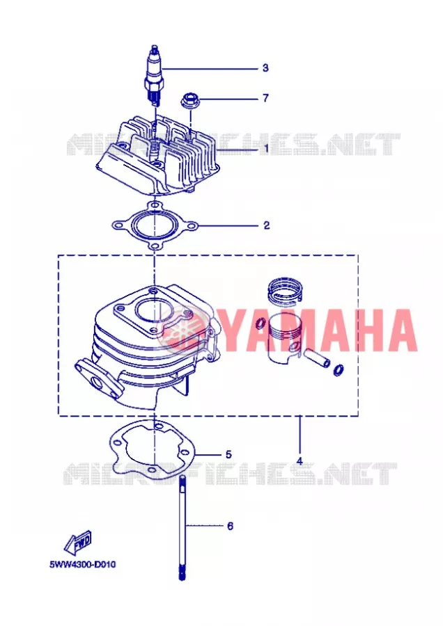 CYLINDRE Yamaha SCOOTER 50 2008 ROCKET  CW50RSP POWER ROCKET
