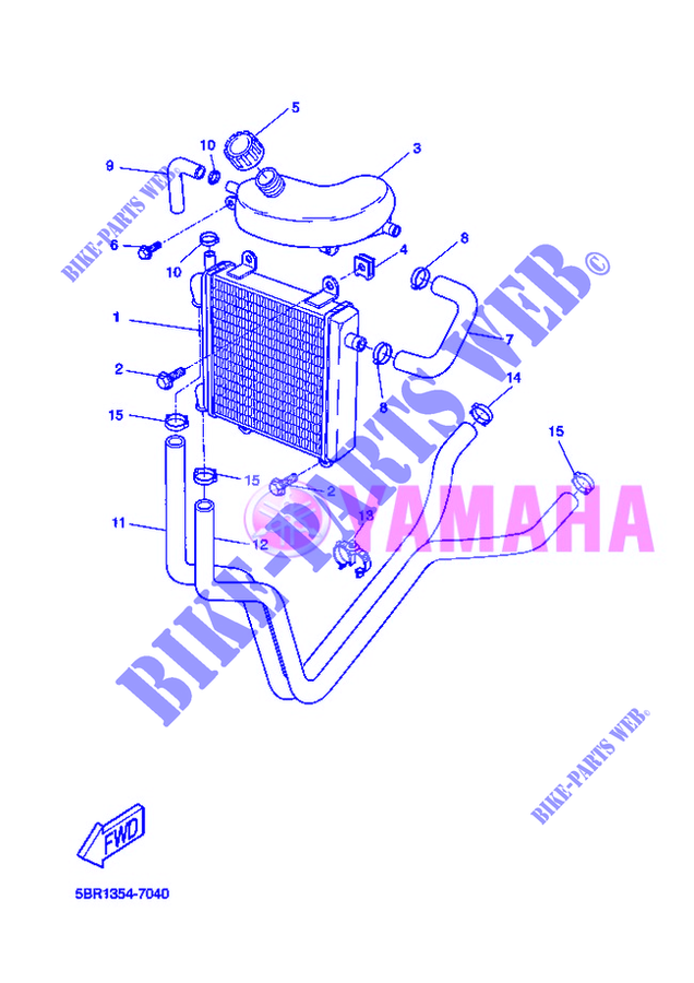 RADIATEUR / DURITES pour Yamaha YQ50 de 2006