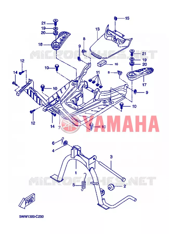 SUPPORT / REPOSE PIEDS Yamaha SCOOTER 50 2007 BOOSTER  CW50