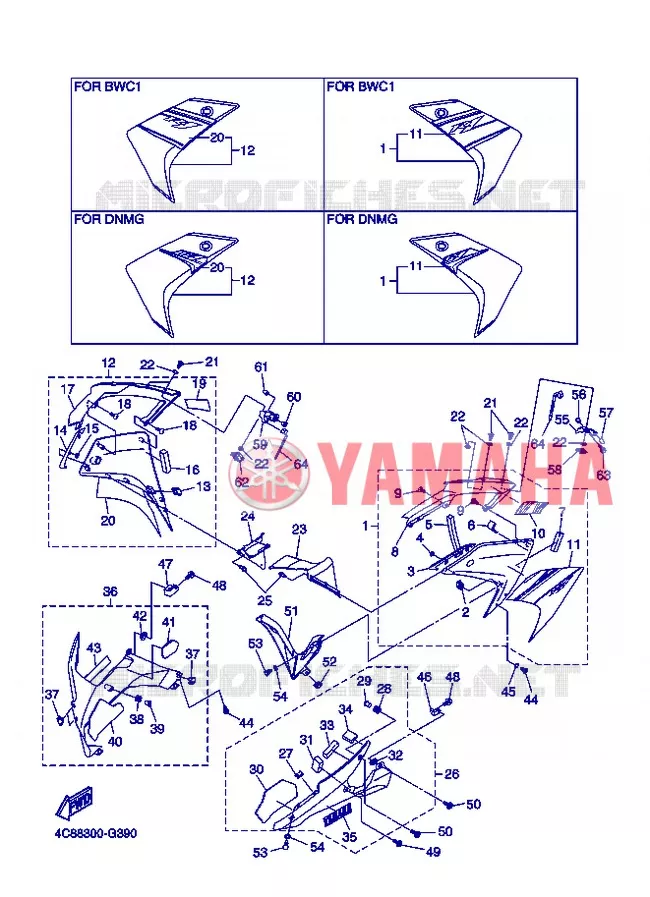 CARENAGES 2 Yamaha MOTO 1000 2008 R1  YZF-R1 R1
