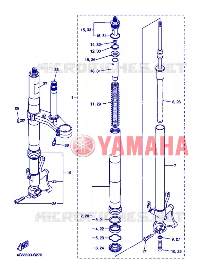 FOURCHE Yamaha MOTO 1000 2008 R1  YZF-R1 R1
