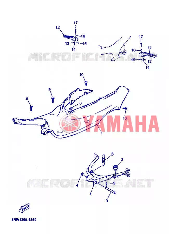 SUPPORT / REPOSE PIEDS Yamaha SCOOTER 50 2008 MACH G  CS50