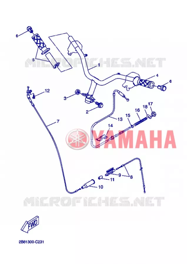 GUIDON ET CABLES Yamaha SCOOTER 50 2006 BOOSTER  CW50L