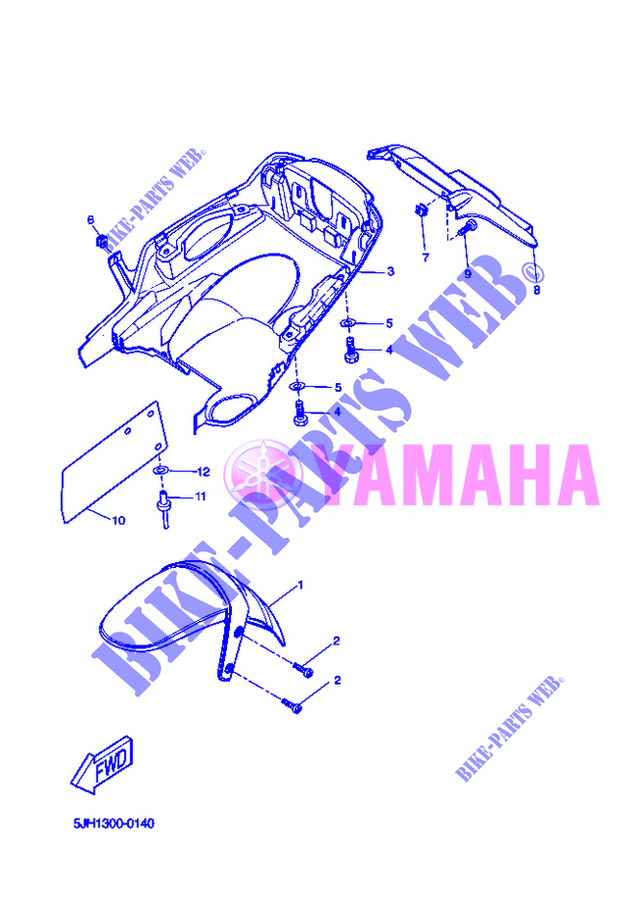 GARDE BOUE pour Yamaha EW50 STUNT de 2004