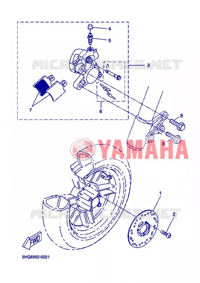 ETRIER DE FREIN AVANT Yamaha SCOOTER 50 2008 ROCKET  CW50RSP POWER ROCKET