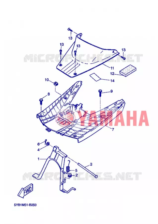 SUPPORT / REPOSE PIEDS Yamaha SCOOTER 50 2008 ROCKET  CW50RSP POWER ROCKET