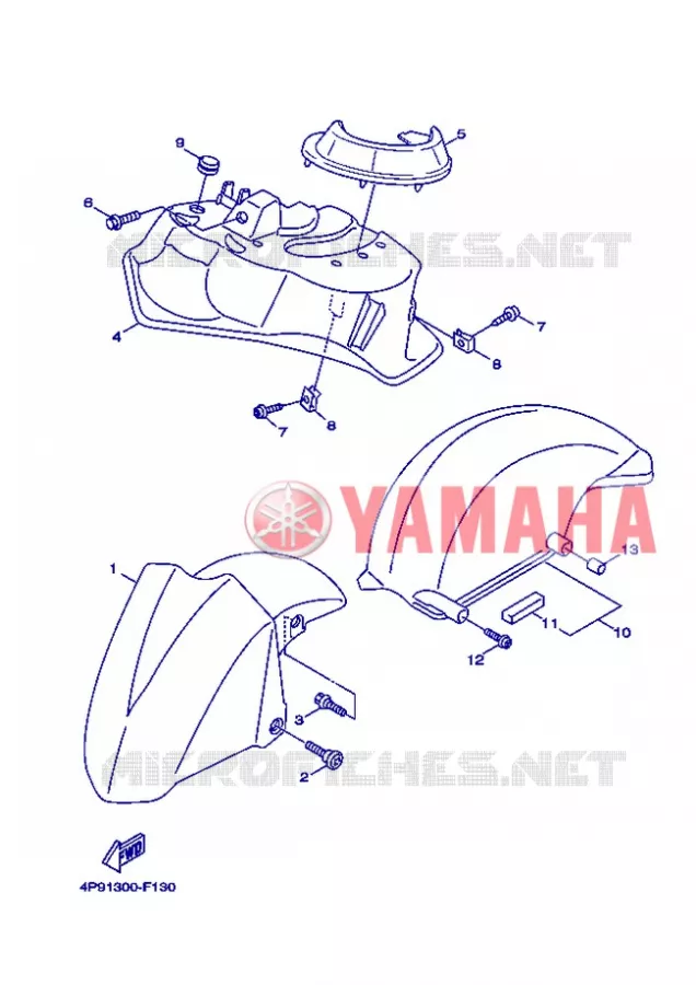 GARDE BOUE AVANT Yamaha SCOOTER 125 2007 FLAME X  XC125 FLAME  X