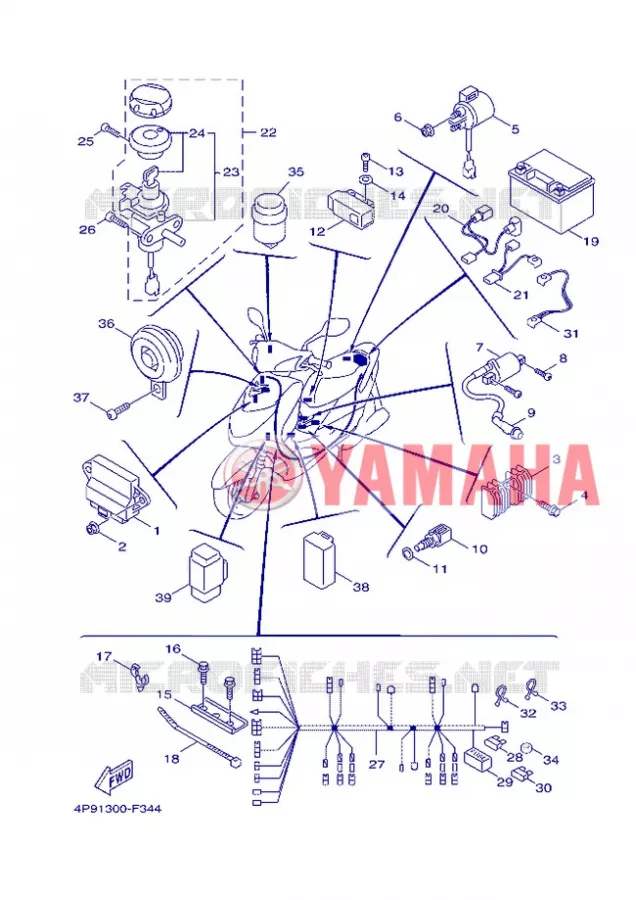 PARTIE ELECTRIQUE 1 Yamaha SCOOTER 125 2007 FLAME X  XC125 FLAME  X