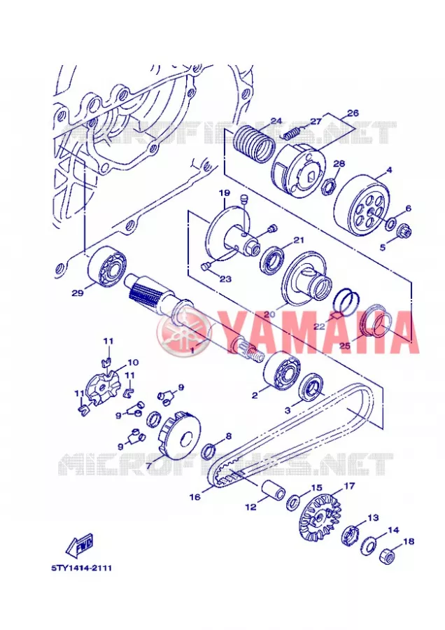 EMBRAYAGE DE DEMARREUR Yamaha SCOOTER 125 2008 FLAME X  XC125 FLAME  X