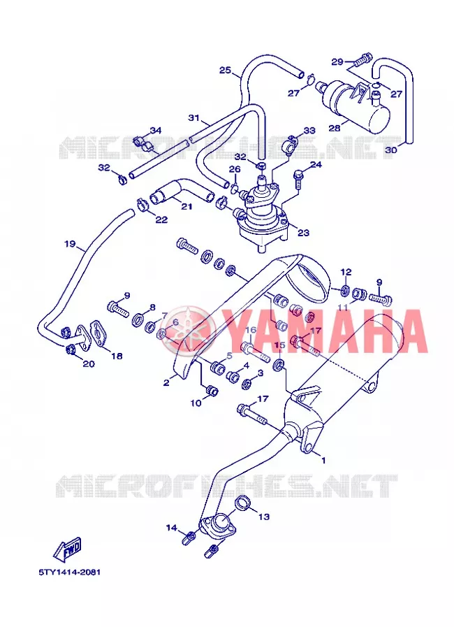 ECHAPPEMENT Yamaha SCOOTER 125 2005 FLAME X  XC125 FLAME  X