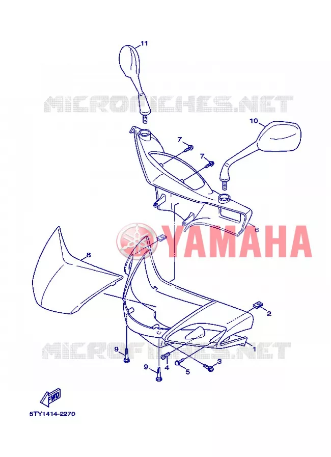 CARENAGES 1  Yamaha SCOOTER 125 2005 FLAME X  XC125 FLAME  X