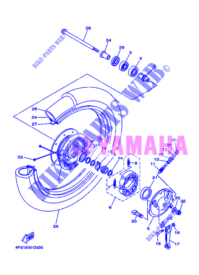 ROUE AVANT pour Yamaha YBR125E de 2006