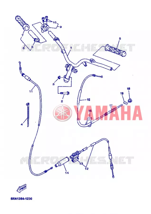 GUIDON ET CABLES Yamaha SCOOTER 50 2004 OVETTO  YN50 OVETTO 50