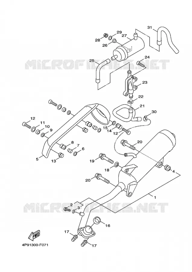 ECHAPPEMENT Yamaha SCOOTER 125 2009 FLAME X  XC125 FLAME X