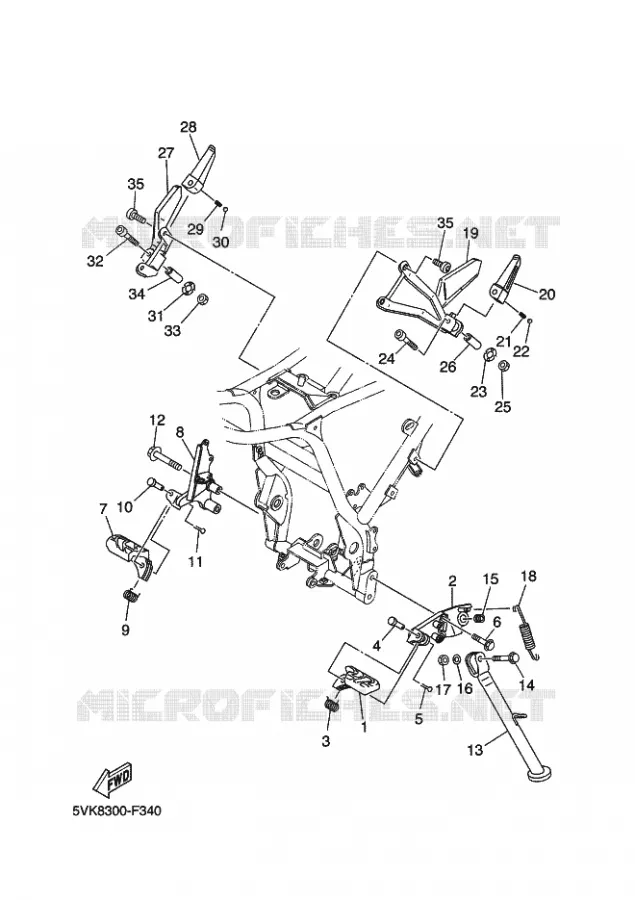 SUPPORT / REPOSE PIEDS Yamaha MOTO 660 2009 XTR  XT660R