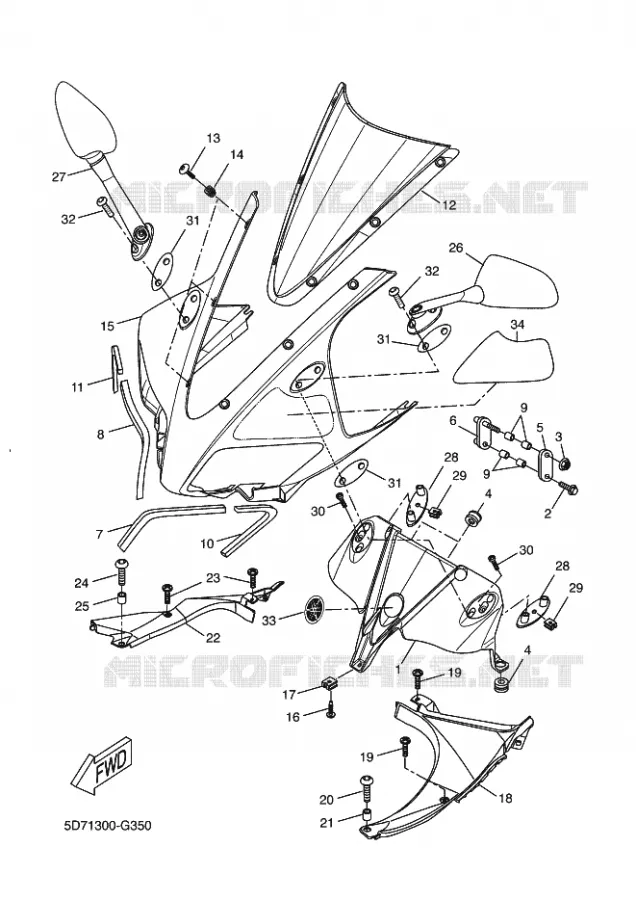 CARENAGES 2 Yamaha MOTO 125 2009 R125  YZF-R125