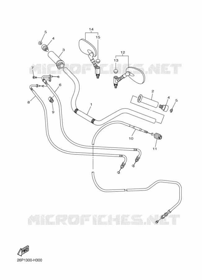 GUIDON ET CABLES Yamaha MOTO 950 2009 MIDNIGHT STAR  XVS950A