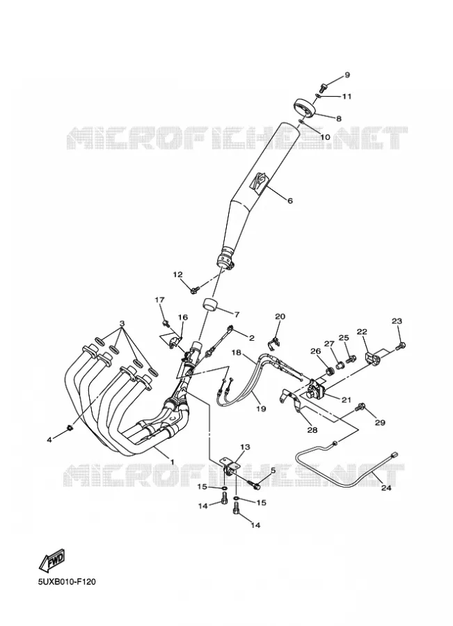 ECHAPPEMENT Yamaha MOTO 1300 2009 XJR  XJR1300