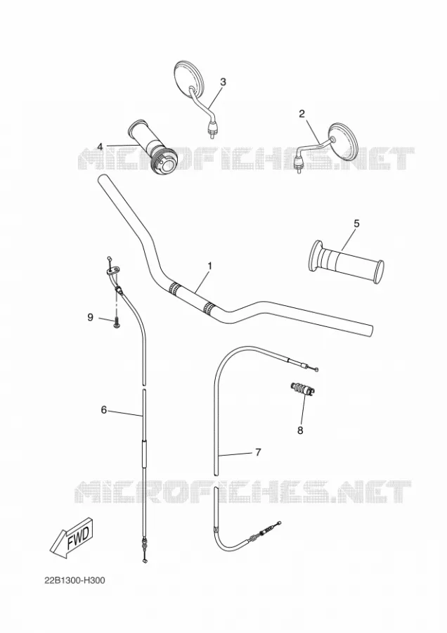 GUIDON ET CABLES Yamaha MOTO 125 2009 WR-X  WR125X