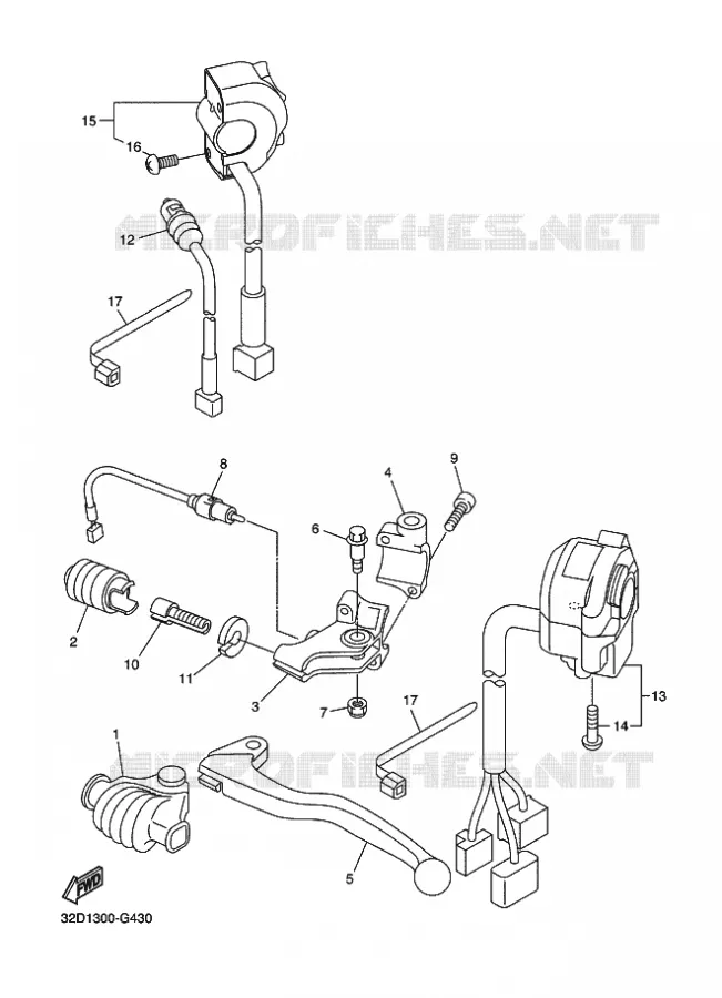 COMMODO / LEVIER Yamaha MOTO 250 2009 WR-R  WR250R