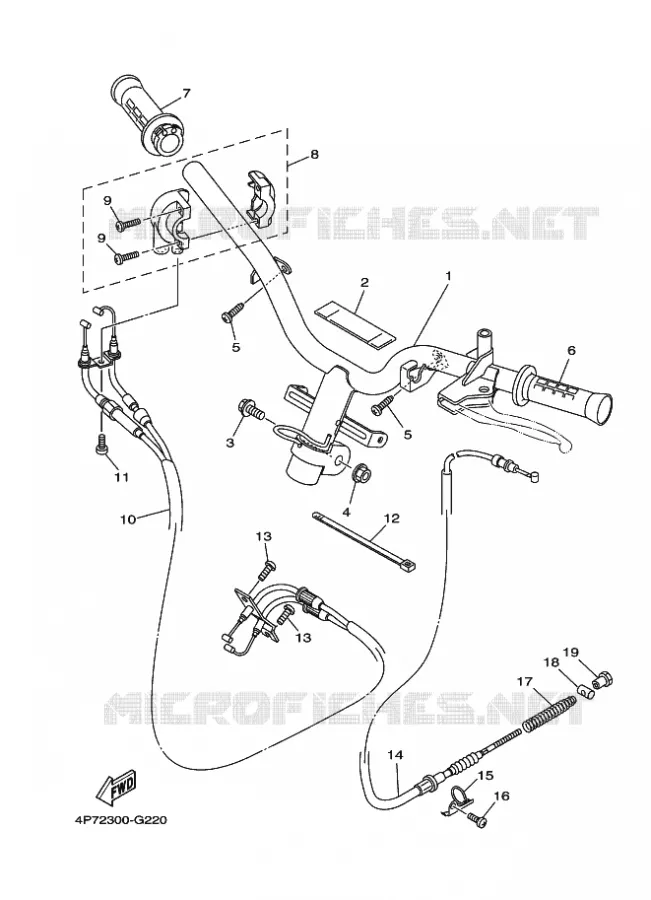 GUIDON ET CABLES Yamaha SCOOTER 125 2009 WAAP  XC125E WAAP