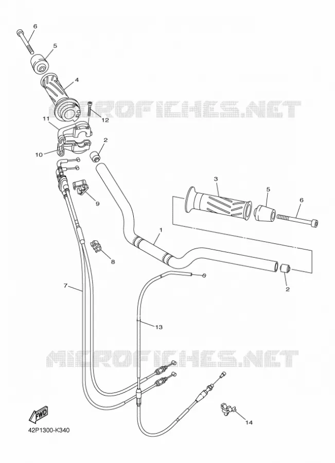 GUIDON ET CABLES Yamaha MOTO 800 2013 FAZER ABS  FZ8-SA