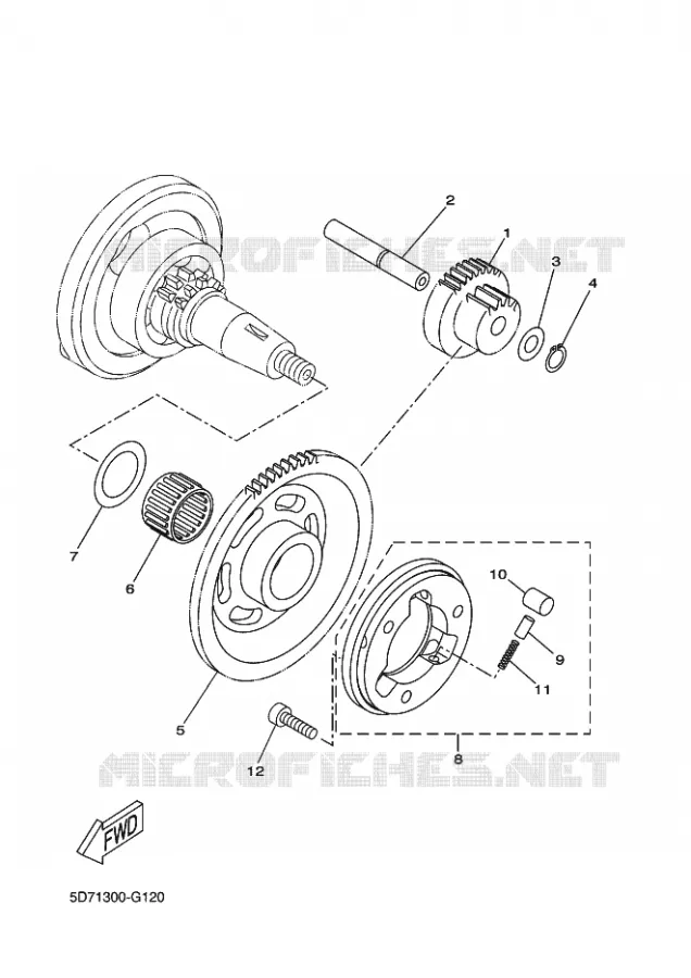 EMBRAYAGE DE DEMARREUR Yamaha MOTO 125 2011 R125  YZF-R125