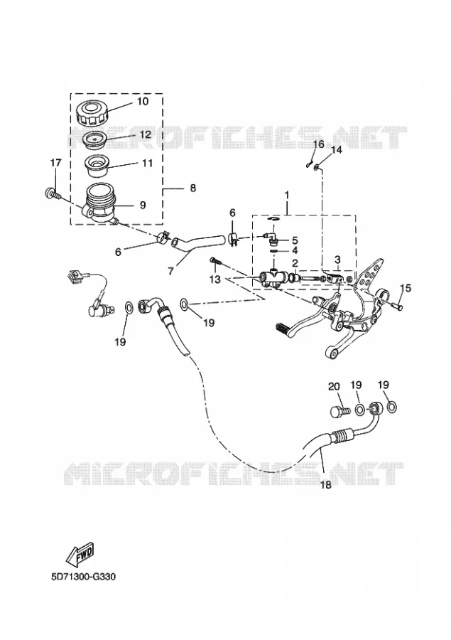 MAITRE CYLINDRE DE FREIN ARRIERE Yamaha MOTO 125 2011 R125  YZF-R125