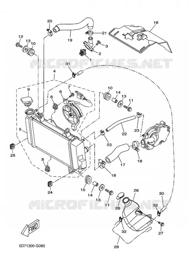 RADIATEUR / DURITES Yamaha MOTO 125 2011 R125  YZF-R125