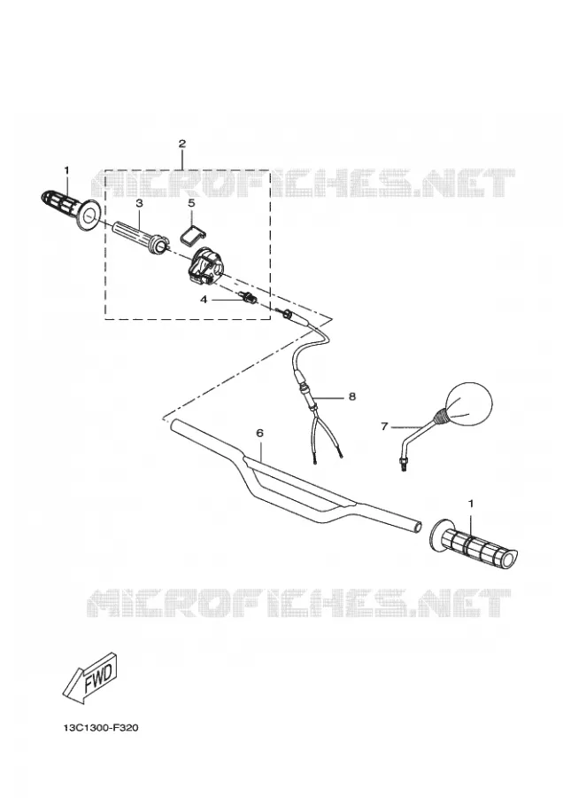 GUIDON ET CABLES Yamaha MOTO 50 2009 X-LIMIT  DT50RSM