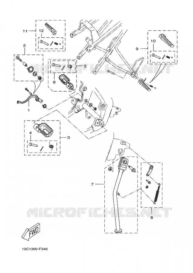 SUPPORT / REPOSE PIEDS Yamaha MOTO 50 2009 X-LIMIT  DT50R X-LIMIT ENDURO