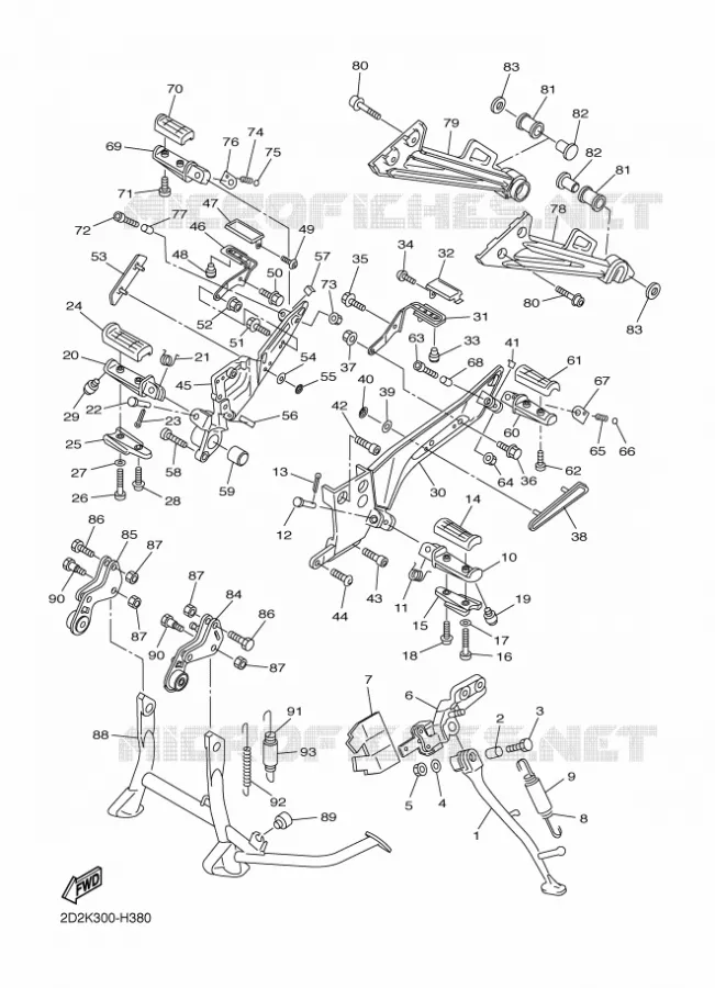 SUPPORT / REPOSE PIEDS Yamaha MOTO 1300 2009 FJR AS ABS  FJR1300AS