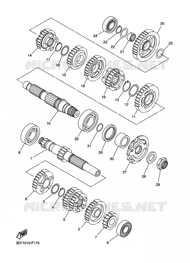 TRANSMISSION Yamaha MOTO 250 2009 WR-R  WR250R