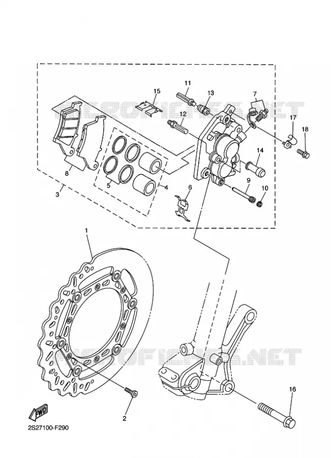 ETRIER DE FREIN AVANT Yamaha MOTO 250 2009 WRF  WR250F
