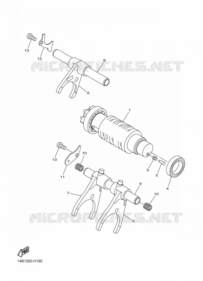 BARILLET DE SELECTION / FOURCHETTES Yamaha MOTO 1000 2009 R1  YZF-R1 R1
