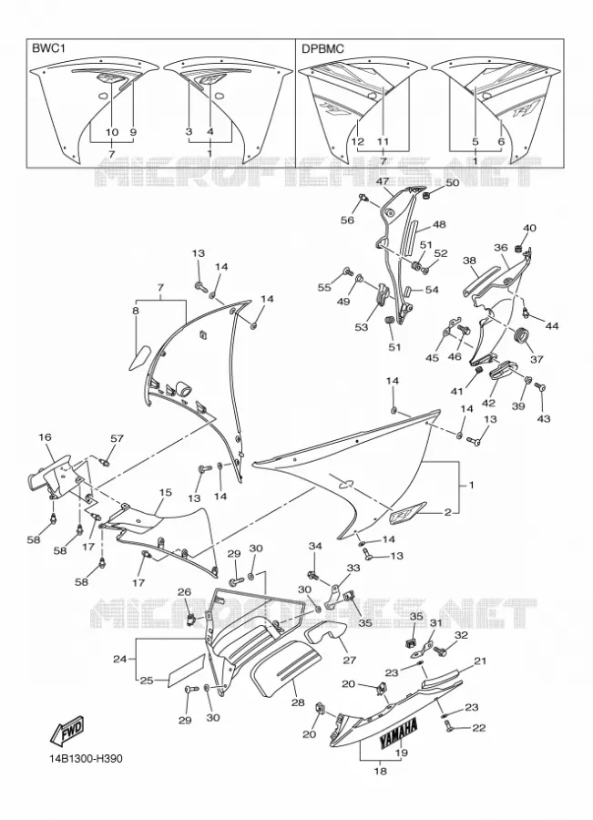 CARENAGES 2 Yamaha MOTO 1000 2009 R1  YZF-R1 R1